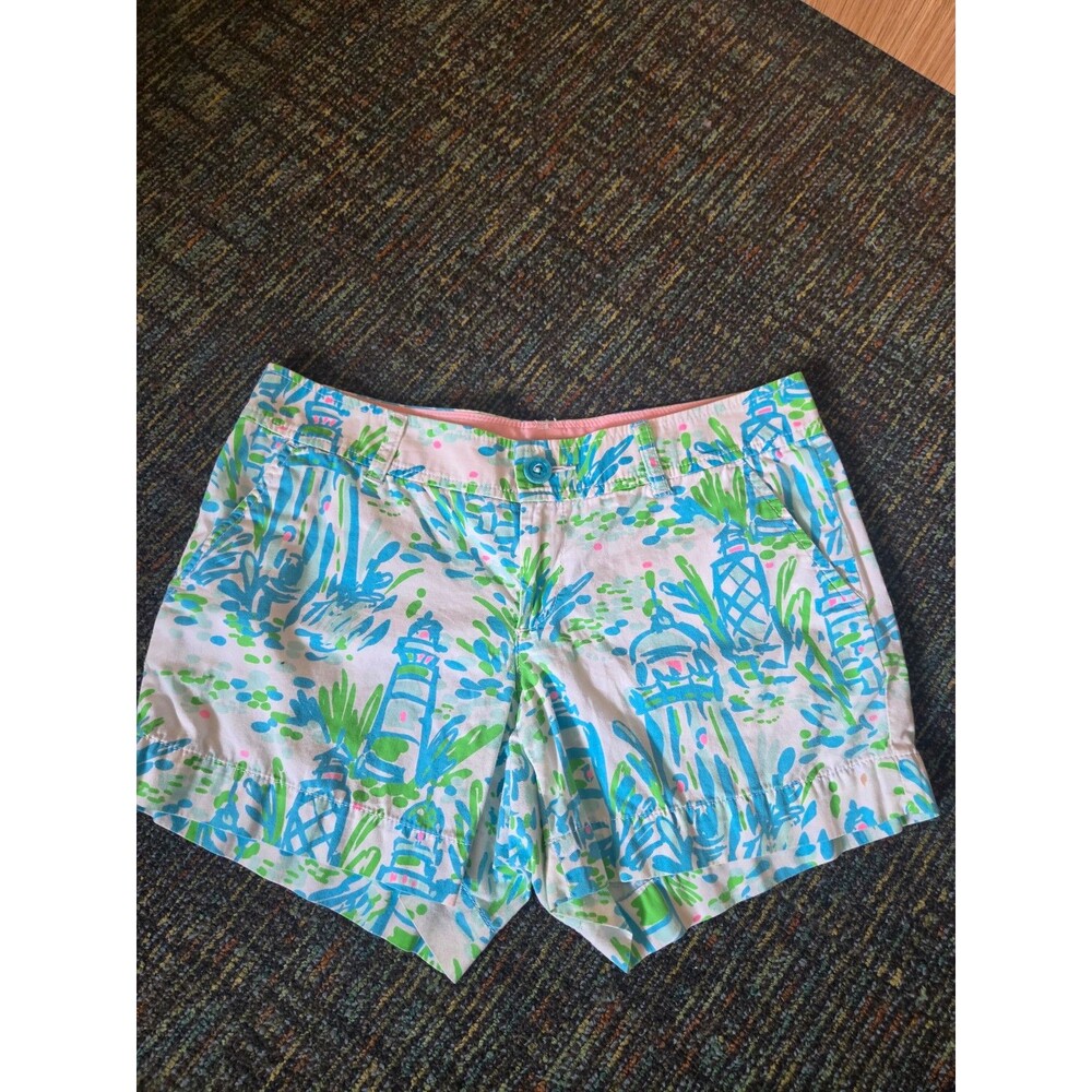 Lilly Pulitzer "Callahan Short" in "High Beams" Lighthouse Print Size 6